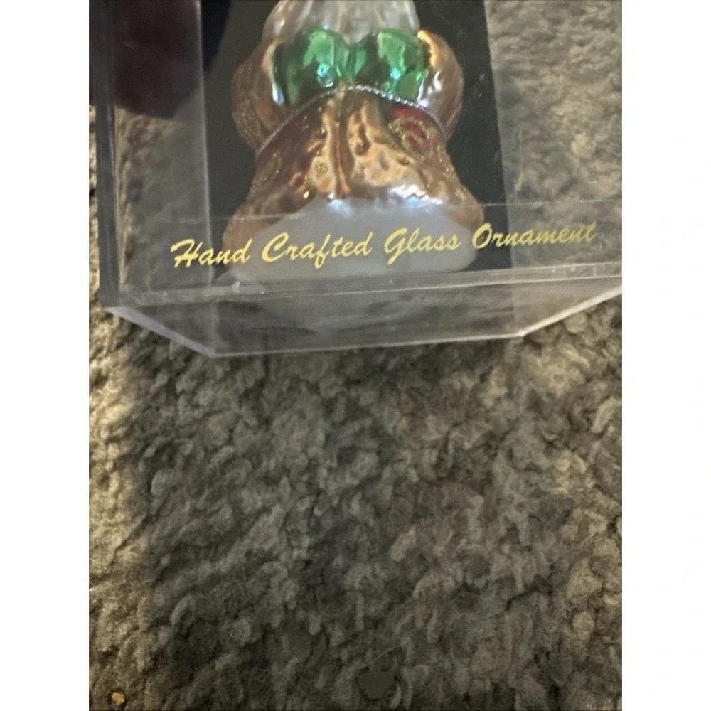 Designers Studio Glass Santa Claus Ornament Christmas Hand Painted